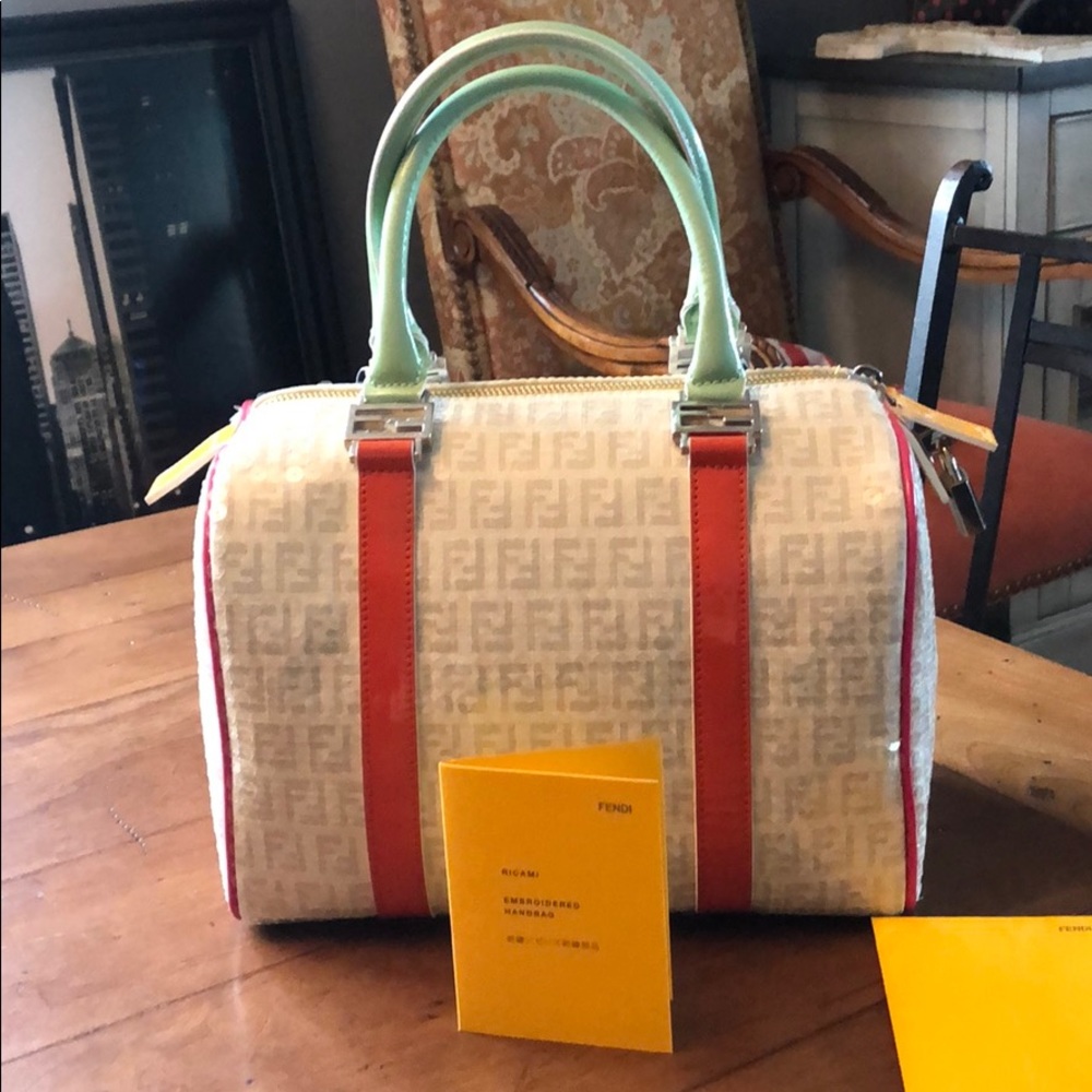 Fendi  Collectors Ricami Embroidered Handbag